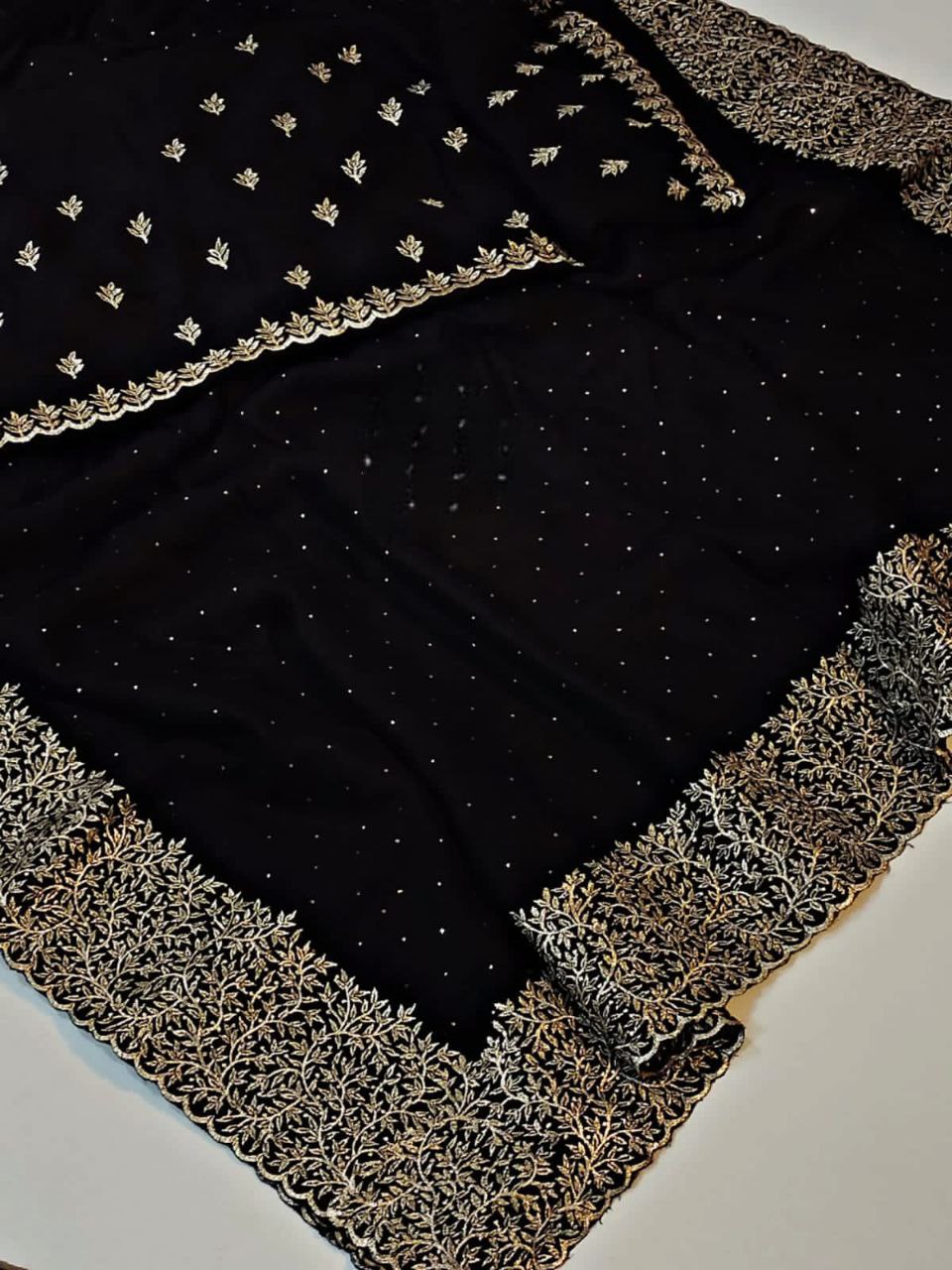 Fantastic Organza Silk Black Color Saree