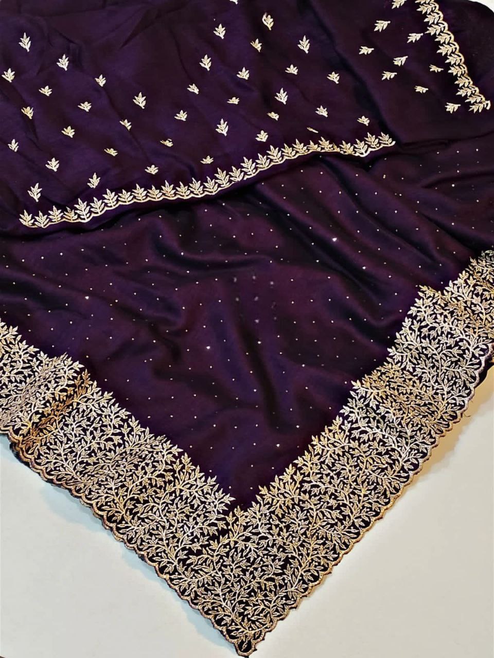 Fantastic Vichitra Silk Wine Color Saree