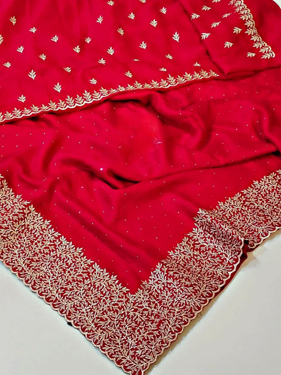 Fantastic Vichitra Silk Red Color Saree